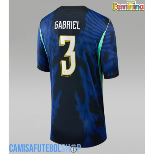 Camisa de time de futebol Brasil Gabriel Magalhaes #3 Replicas 2º Equipamento Feminina Mundo 2026 Manga Curta